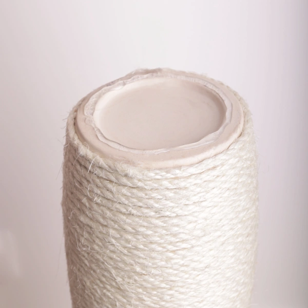 Scratching post base with adhesive